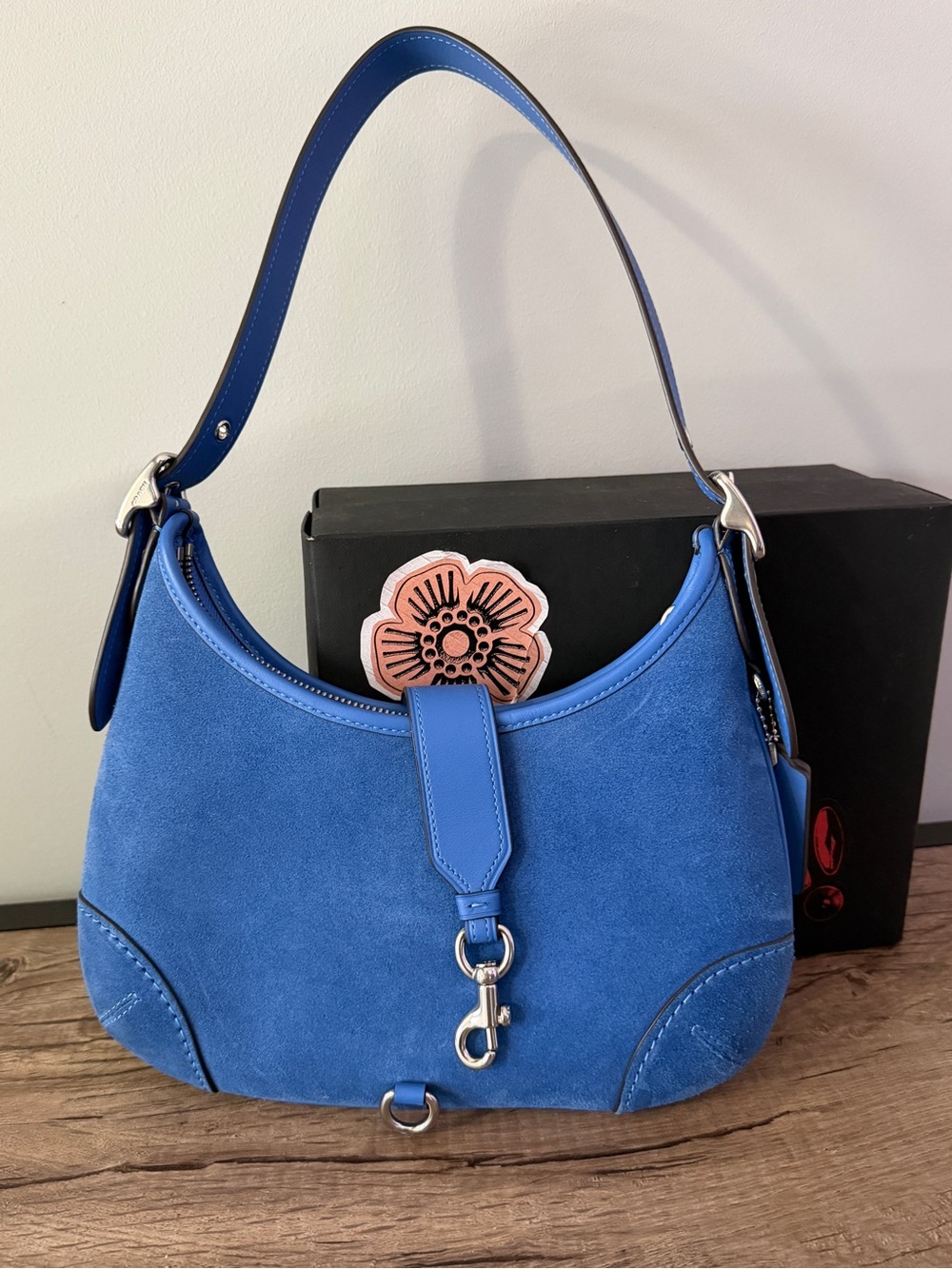Coach Hampton Hobo 2005 Limited Re-edition Mist Blue Suede